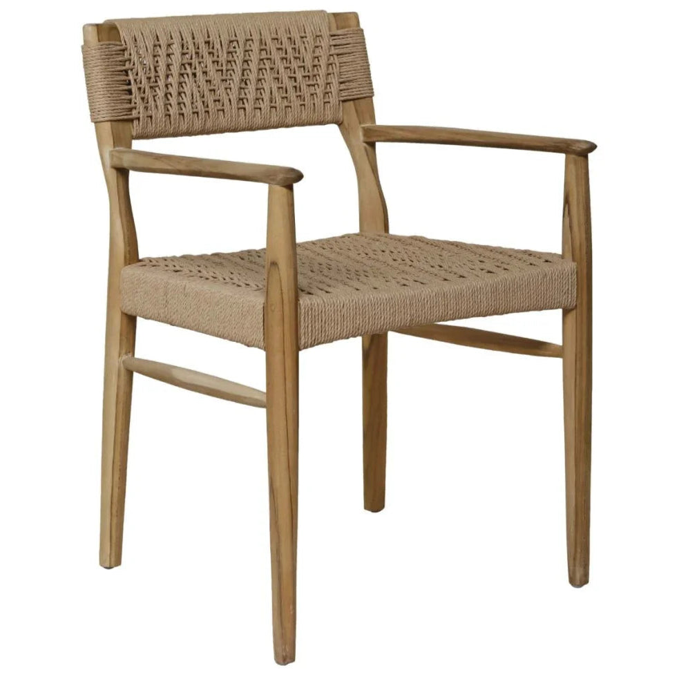 Rhona Natural Wooden Patio Dining Chair-Outdoor Dining Chairs-Artesia-Natural-LOOMLAN