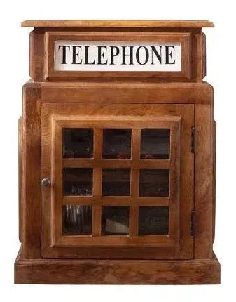 Telephone Cabinet Wooden Glass Door - LOOMLAN - LOOMLAN - Accent Cabinets