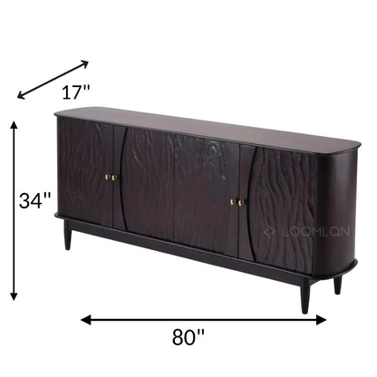 Rhovira Four Doors Wood Sideboard