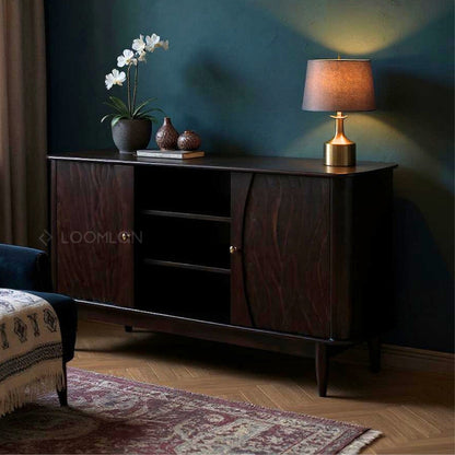 Rhovira Wooden Dark Brown TV Stand