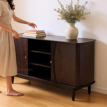 Rhovira Wooden Dark Brown TV Stand