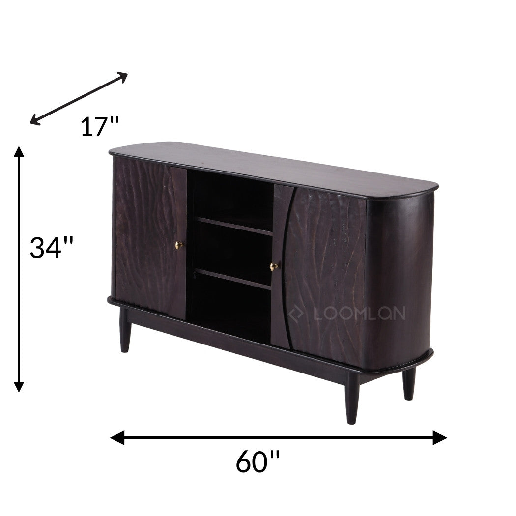 Rhovira Wooden Dark Brown TV Stand