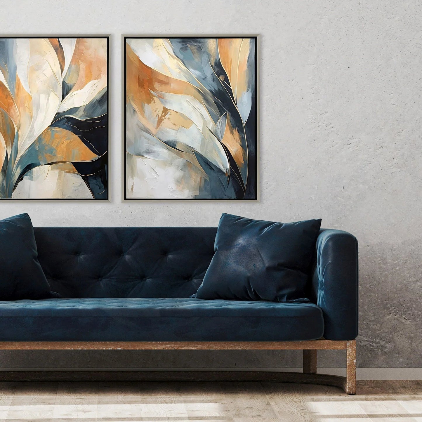 Rhythms of Flow Blue Canvas Art