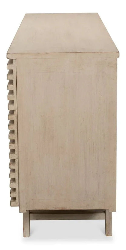 Ribbed Nine Drawer Wood Chest - LOOMLAN - Sarreid - Chests