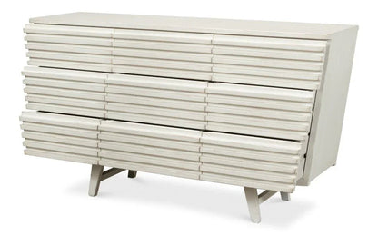 Ribbed Nine Drawer Wood Chest - LOOMLAN - Sarreid - Chests