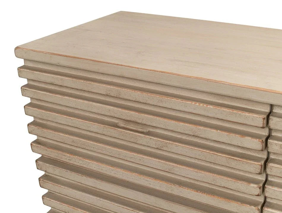 Ribbed Nine Drawer Wood Chest - LOOMLAN - Sarreid - Chests