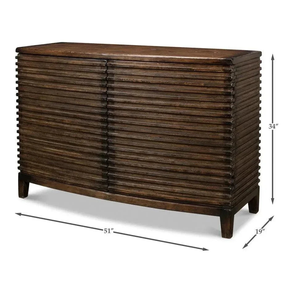 Ribbed Remington Small Sideboard - LOOMLAN - Sarreid - Sideboards