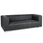 Ricciardo Black Leather Three Seater Sofa