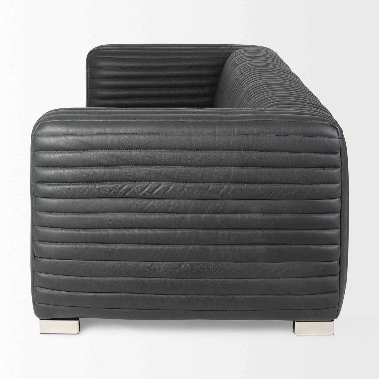 Ricciardo Black Leather Three Seater Sofa