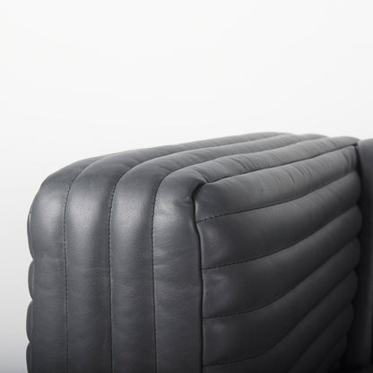 Ricciardo Black Leather Three Seater Sofa