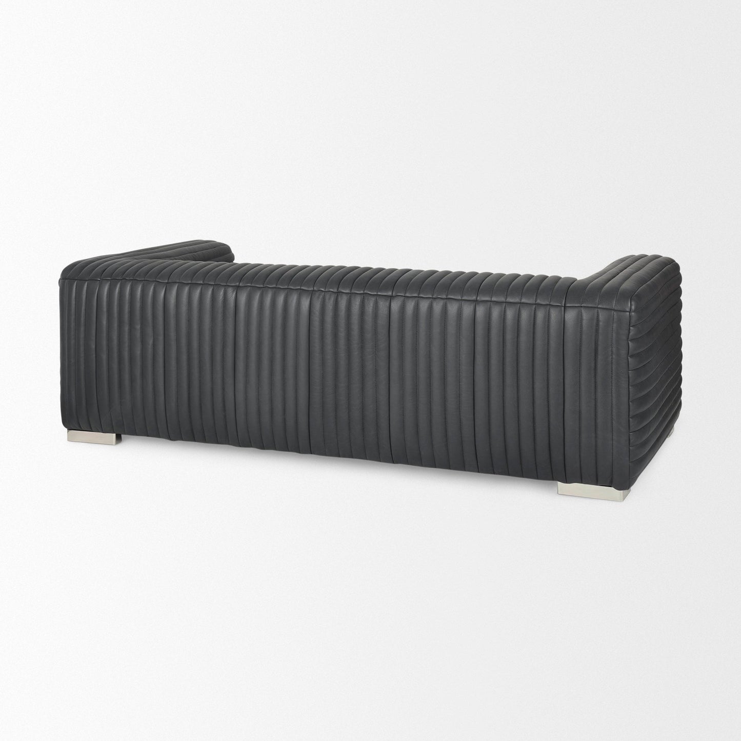 Ricciardo Black Leather Three Seater Sofa