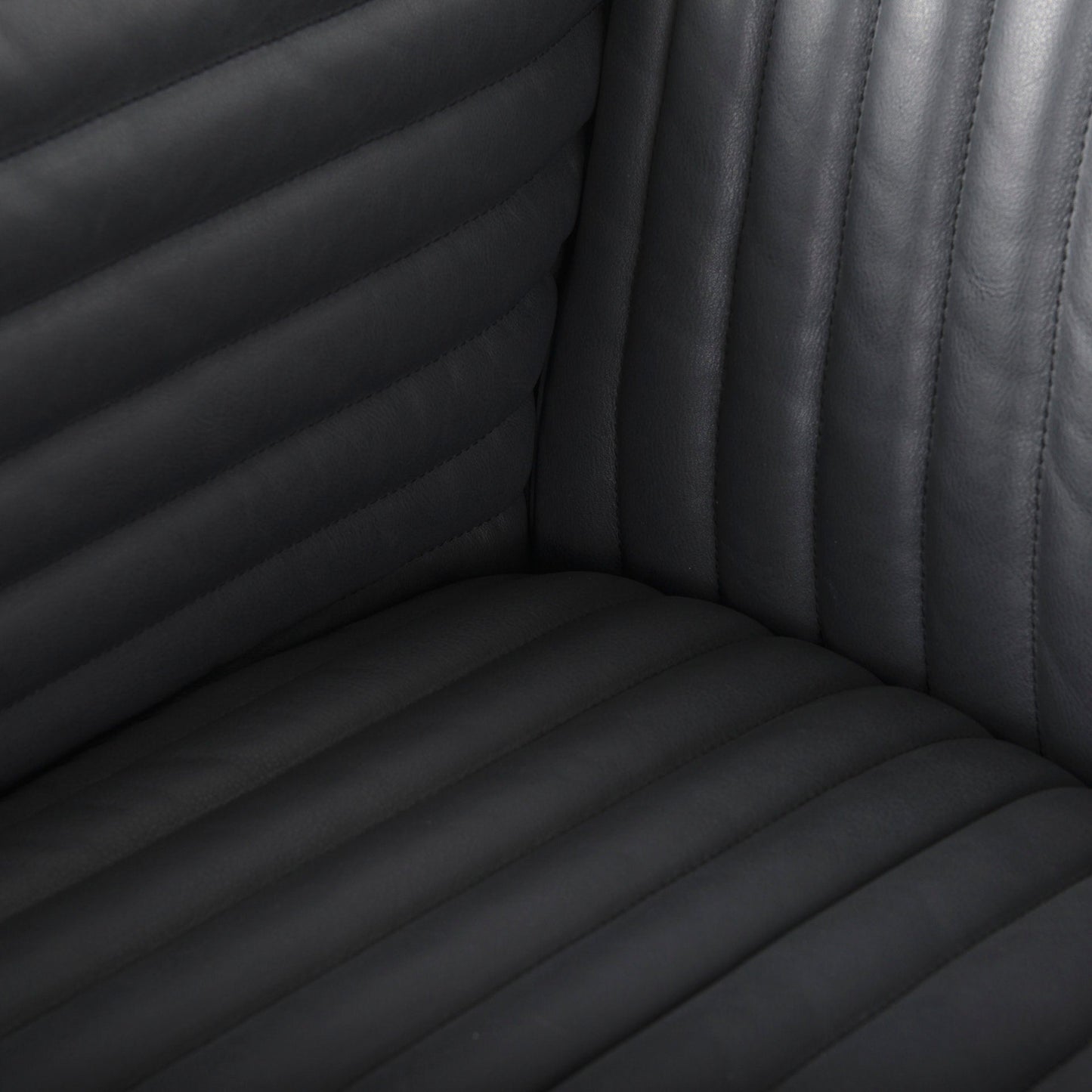 Ricciardo Black Leather Three Seater Sofa