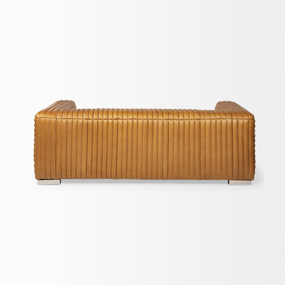 Ricciardo Cognac Leather Three Seater Sofa