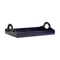 Rich Midnight Blue Leather Tray - LOOMLAN - Trays