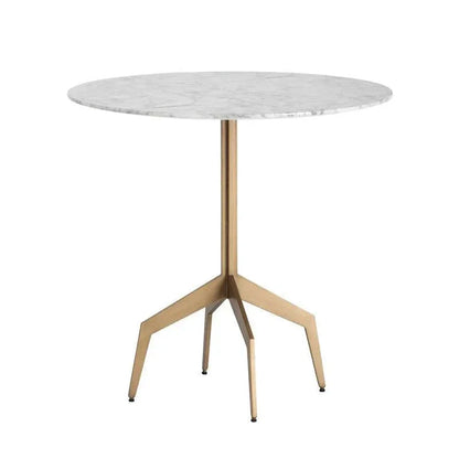 Richart Bistro Table - Marble Look Brass Legs-Dining Tables-SUNPAN-LOOMLAN