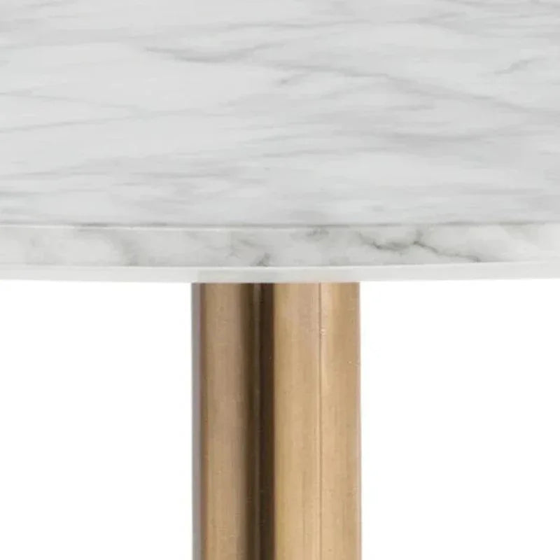Richart Bistro Table - Marble Look Brass Legs-Dining Tables-SUNPAN-LOOMLAN