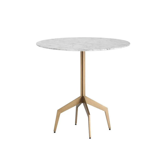 Richart Bistro Table - Marble Look Brass Legs-Dining Tables-SUNPAN-LOOMLAN