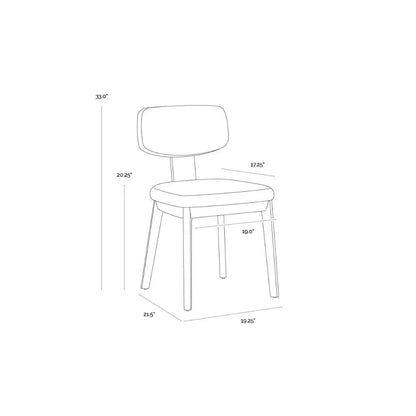 Rickett Fabric Armless Dining Chair 2PC - LOOMLAN - SUNPAN - Dining Chairs