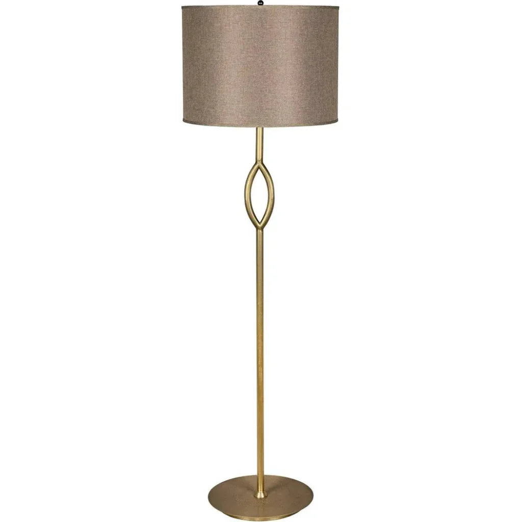Ridge Metal Floor Lamp with Shade-Floor Lamps-Noir-LOOMLAN