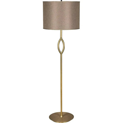 Ridge Metal Floor Lamp with Shade-Floor Lamps-Noir-LOOMLAN