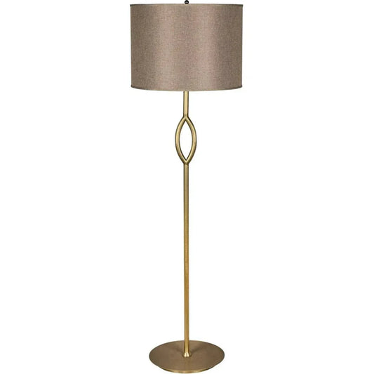Ridge Metal Floor Lamp with Shade-Floor Lamps-Noir-LOOMLAN