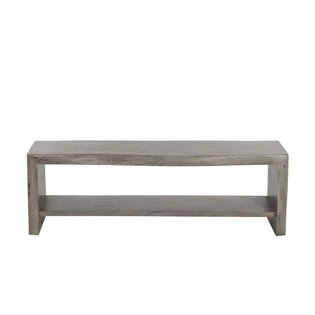 Ridge Waterfall Edge Wooden Backless Bench - LOOMLAN - SUNPAN - Bedroom Benches