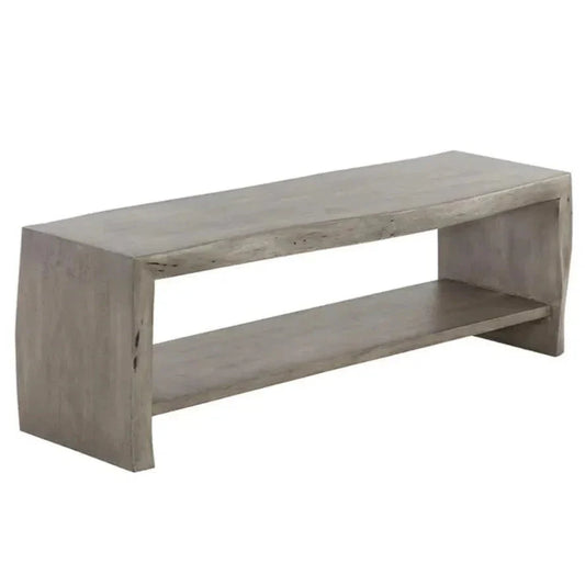 Ridge Waterfall Edge Wooden Backless Bench - LOOMLAN - SUNPAN - Bedroom Benches
