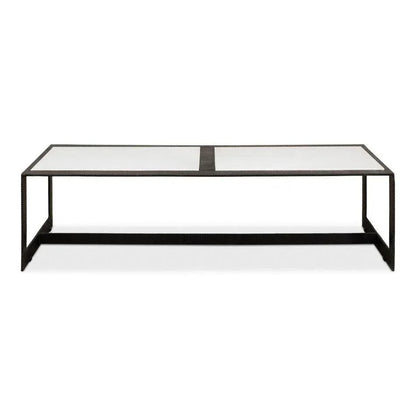 Ridged Iron Rectangular Coffee Table - LOOMLAN - Sarreid - Coffee Tables