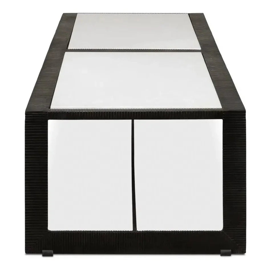 Ridged Iron Rectangular Coffee Table - LOOMLAN - Sarreid - Coffee Tables