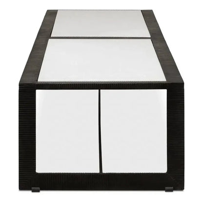 Ridged Iron Rectangular Coffee Table - LOOMLAN - Sarreid - Coffee Tables