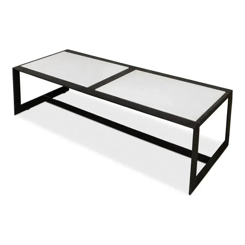 Ridged Iron Rectangular Coffee Table - LOOMLAN - Sarreid - Coffee Tables