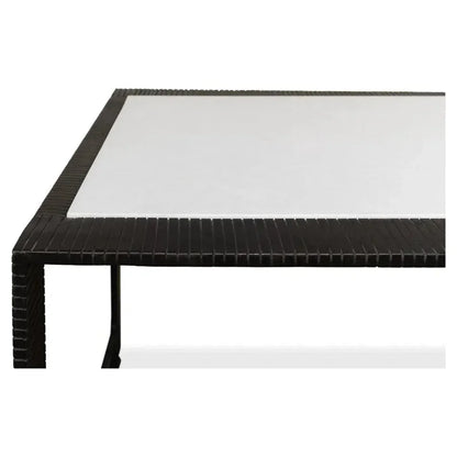 Ridged Iron Rectangular Coffee Table - LOOMLAN - Sarreid - Coffee Tables