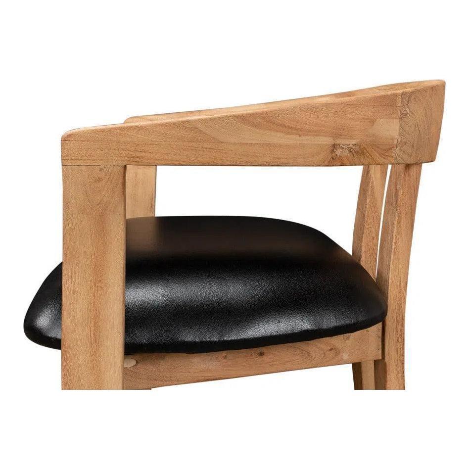 Rift Leather Seat Curved Back Dining Chair 2PC - LOOMLAN - Sarreid - Dining Chairs