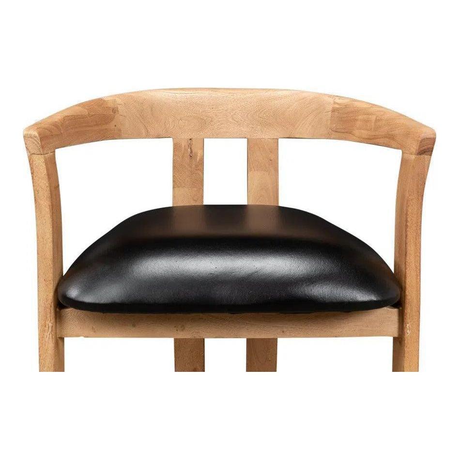 Rift Leather Seat Curved Back Dining Chair 2PC - LOOMLAN - Sarreid - Dining Chairs