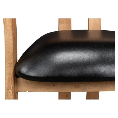 Rift Leather Seat Curved Back Dining Chair 2PC - LOOMLAN - Sarreid - Dining Chairs