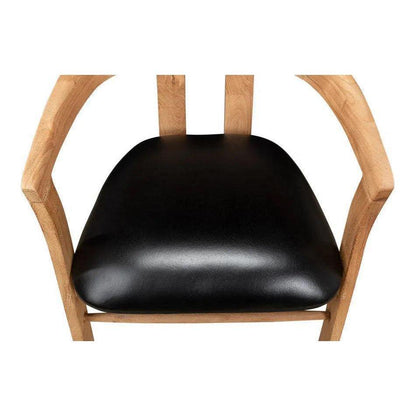 Rift Leather Seat Curved Back Dining Chair 2PC - LOOMLAN - Sarreid - Dining Chairs