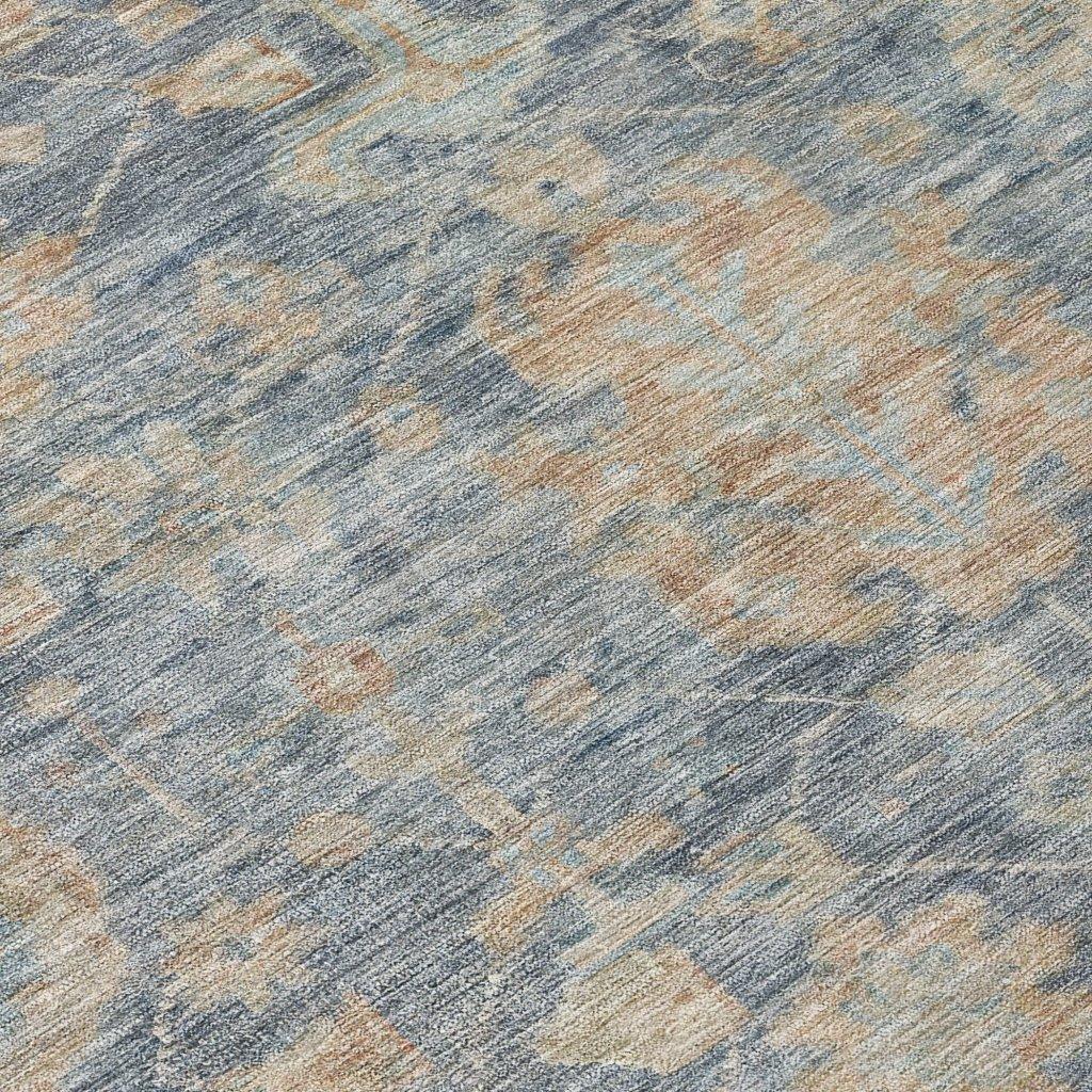 Riga Blue Washable Indoor-Outdoor Rug-Outdoor Rugs-LOOMLAN Rugs-LOOMLAN