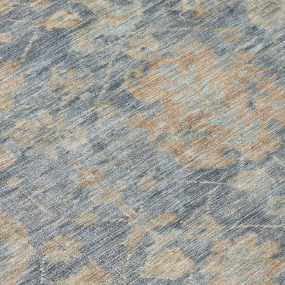 Riga Blue Washable Indoor-Outdoor Rug-Outdoor Rugs-LOOMLAN Rugs-LOOMLAN