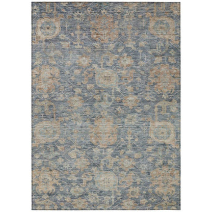 Riga Blue Washable Indoor-Outdoor Rug-Outdoor Rugs-LOOMLAN Rugs-2'6" x 3'10"-LOOMLAN