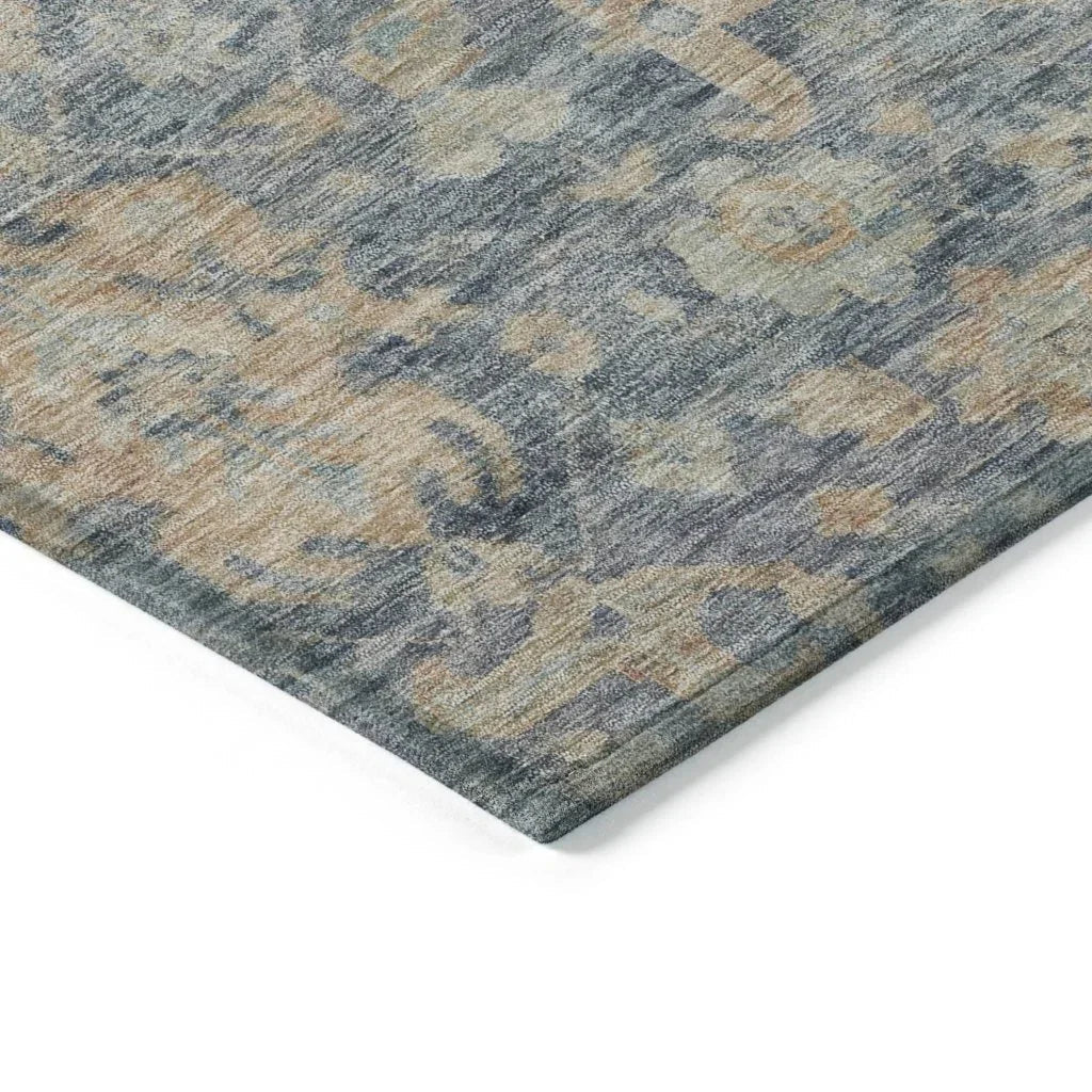 Riga Blue Washable Indoor-Outdoor Rug-Outdoor Rugs-LOOMLAN Rugs-LOOMLAN