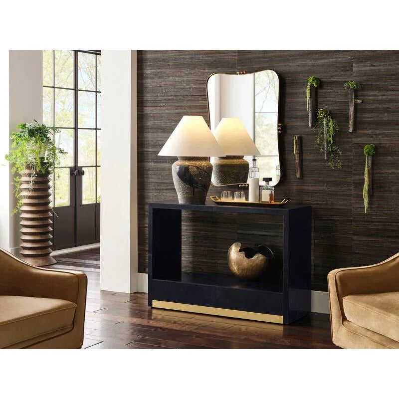 Riku Modern Japanese Artistry Indigo Glaze Table Lamp - LOOMLAN - Wildwood - Table Lamps