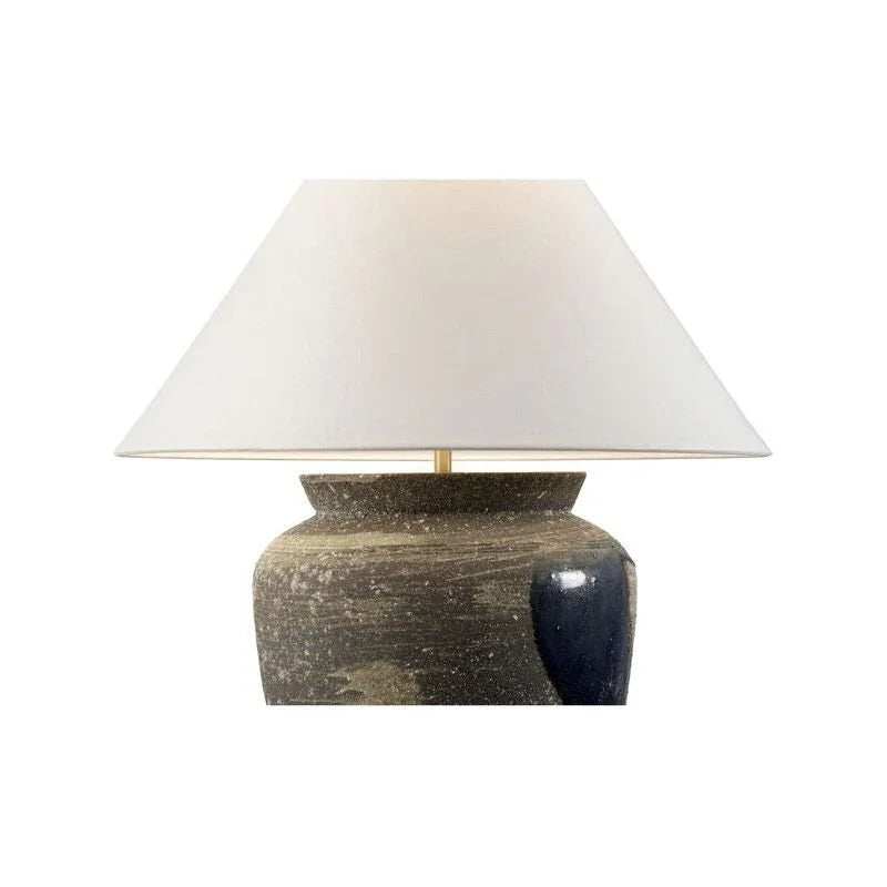 Riku Modern Japanese Artistry Indigo Glaze Table Lamp - LOOMLAN - Wildwood - Table Lamps