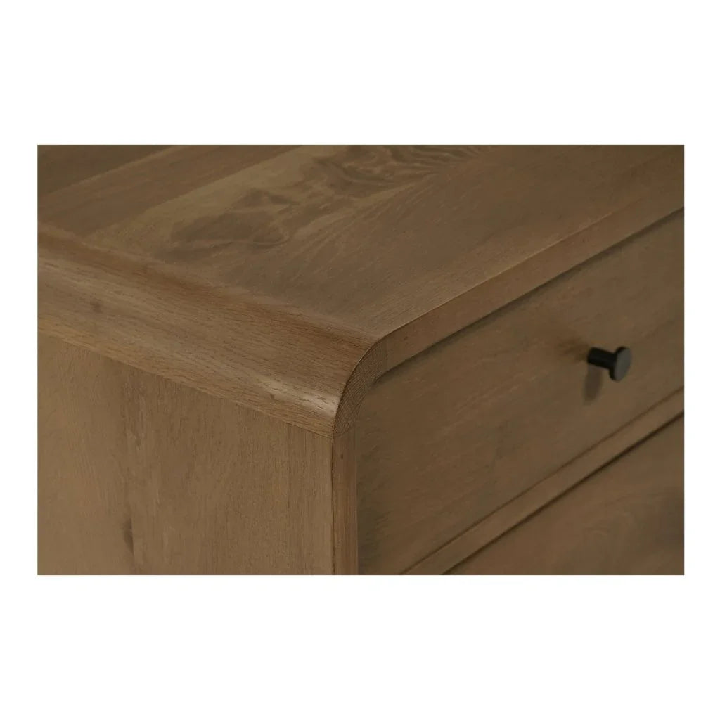 Riley Oak Waterfall Edge Design Nightstand - LOOMLAN - Moe's Home - Nightstands