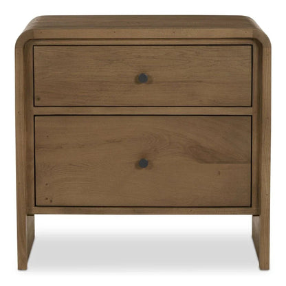 Riley Oak Waterfall Edge Design Nightstand - LOOMLAN - Moe's Home - Nightstands