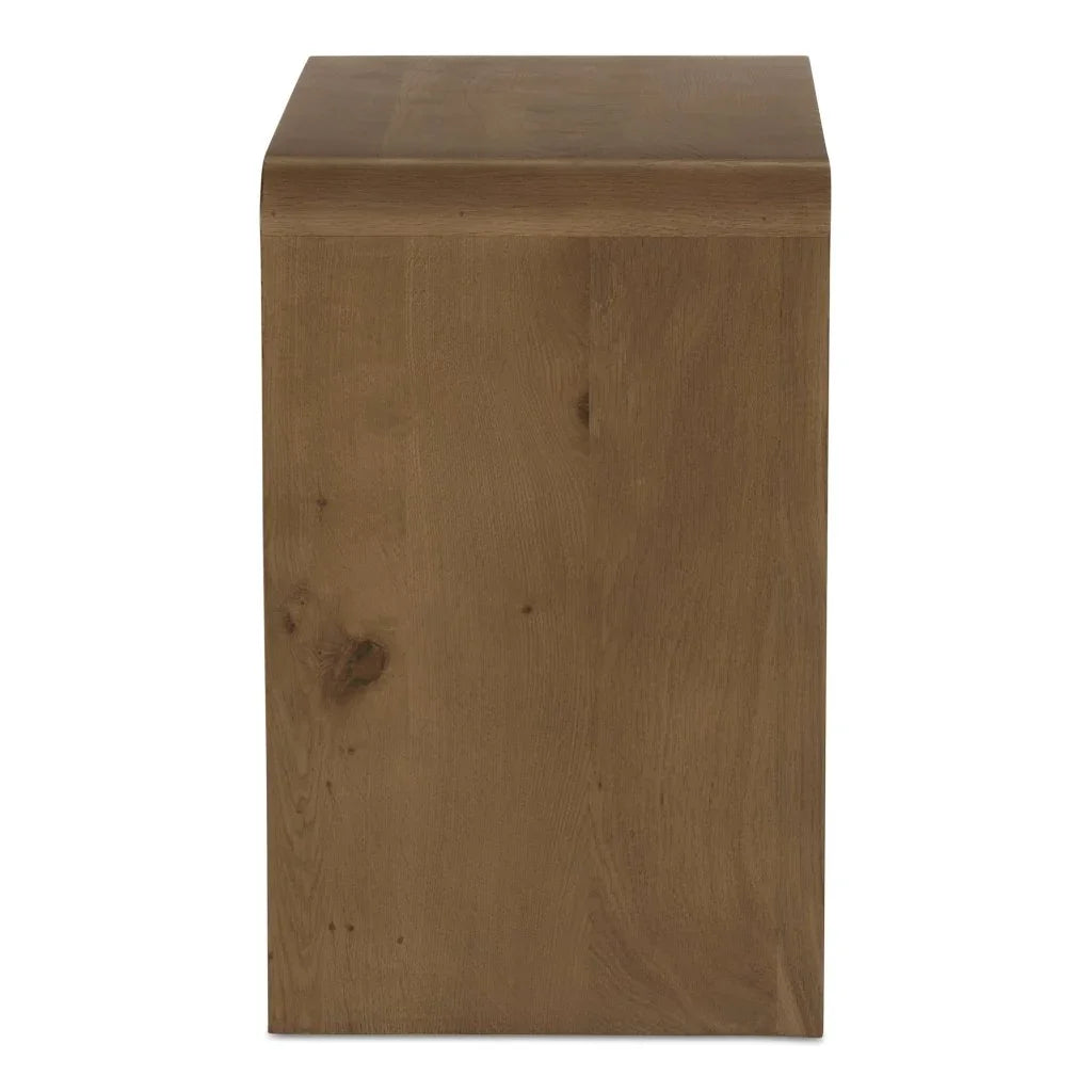 Riley Oak Waterfall Edge Design Nightstand - LOOMLAN - Moe's Home - Nightstands