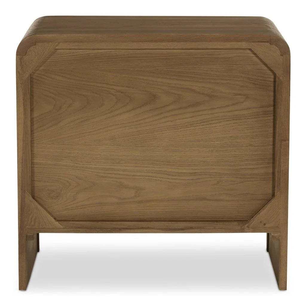 Riley Oak Waterfall Edge Design Nightstand - LOOMLAN - Moe's Home - Nightstands