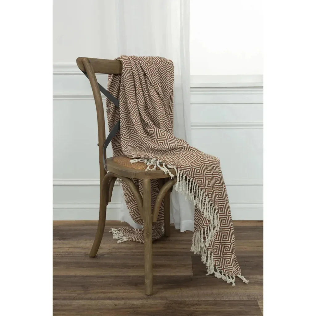 Rio Diamond Pattern Cotton Throw Blanket - LOOMLAN - LOOMLAN - Throw Blankets