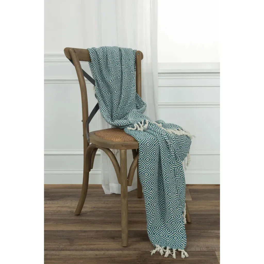 Rio Diamond Pattern Cotton Throw Blanket - LOOMLAN - LOOMLAN - Throw Blankets