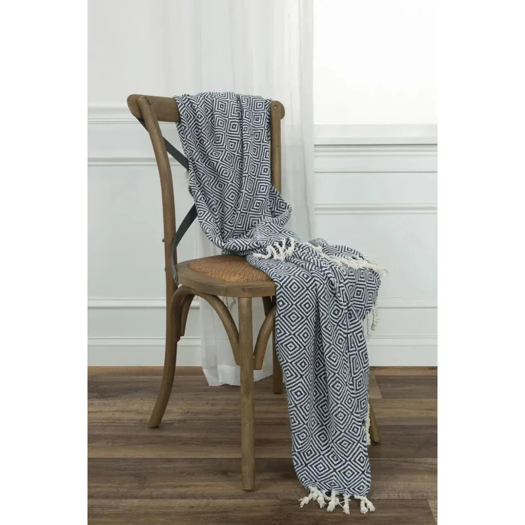 Rio Diamond Pattern Cotton Throw Blanket - LOOMLAN - LOOMLAN - Throw Blankets
