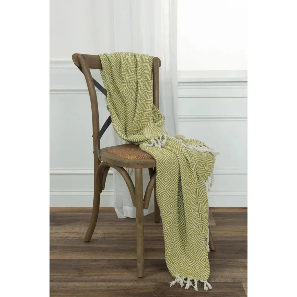 Rio Diamond Pattern Cotton Throw Blanket - LOOMLAN - LOOMLAN - Throw Blankets